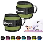 NEALFIT Ankle Strap for Cable Machine, Gym Ankle Cuff for Kickbacks, Leg Extensions, Glute Workouts, Booty Hip Abductors Exercise for Women and Men (Army Green, Pair)