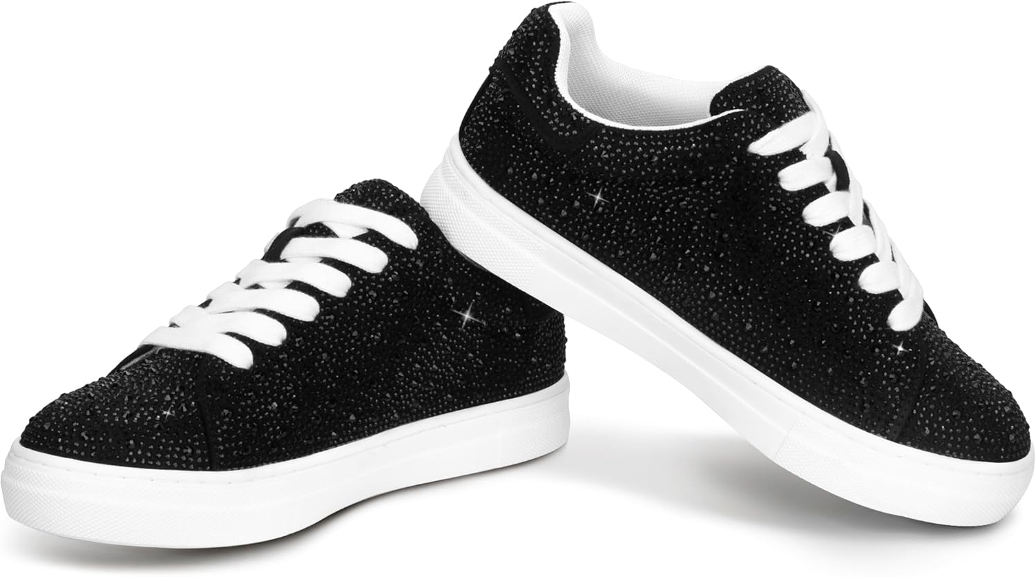 PARTY Women's Glitter Fashion Star Sneakers Low Top Platform Lace Up Comfortable Wedding Walking Shoes - Image 5