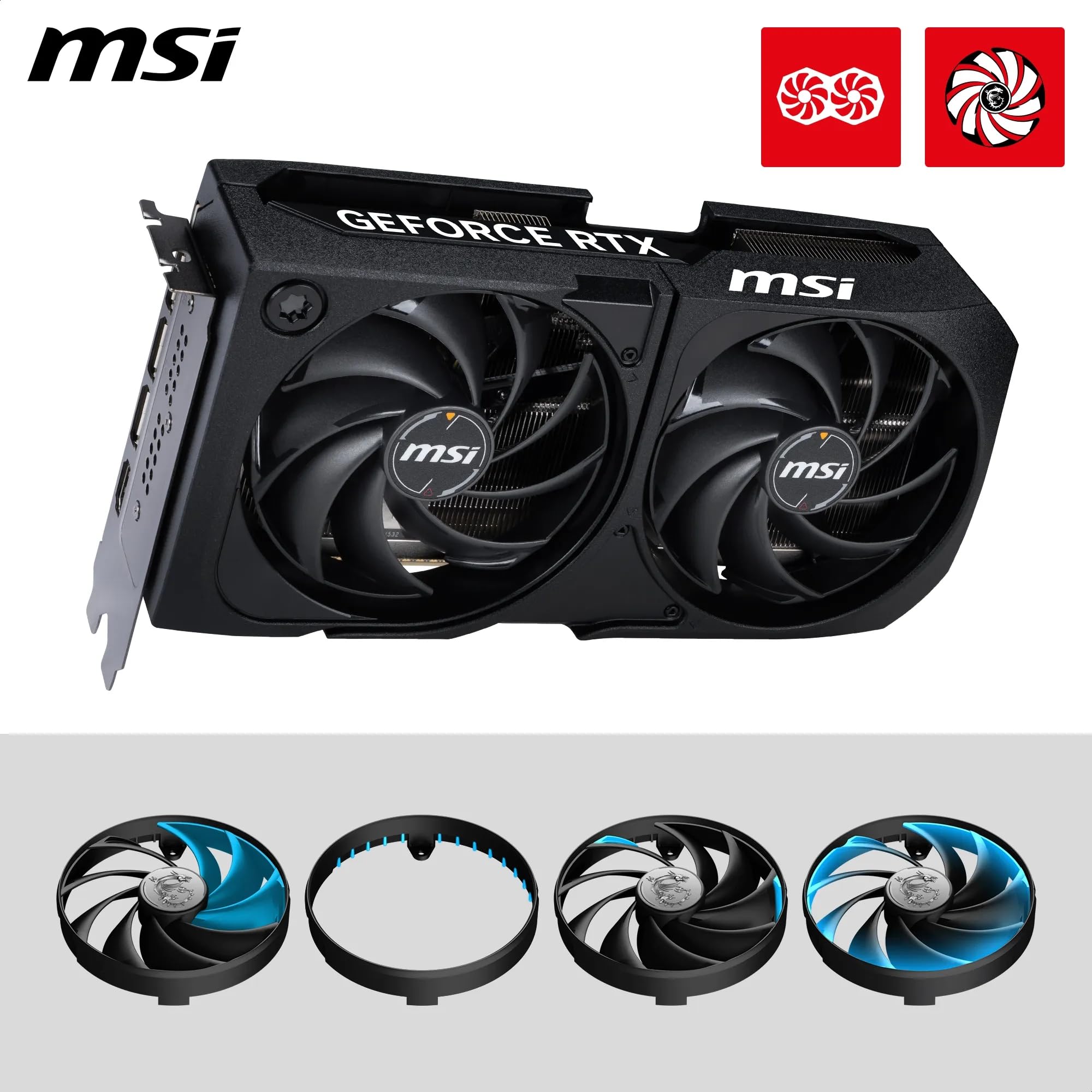 MSI NVIDIA GeForce RTX 5070 12G Shadow 2X OC Carte Graphique 12 Go GDDR7 PCIe 5.0 Double Ventilateur HDMI 2.1b DisplayPort 2.1b SFF Ready