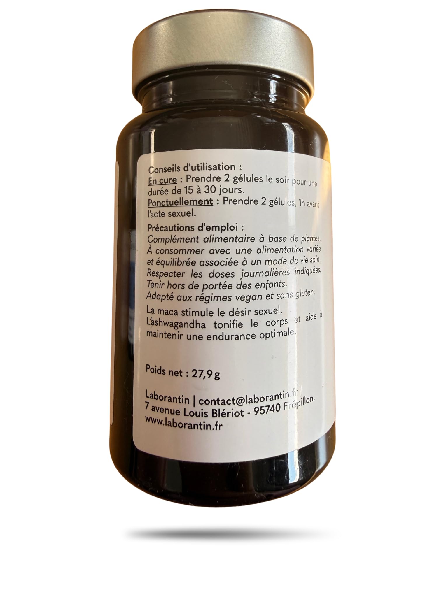 Laborantin Libido Boost Femme Aphrodisiaque Naturel 60 Gélules Vegan | Maca, Ashwagandha, Ginseng, Usage Cure ou Ponctuel, Fabriqué en France