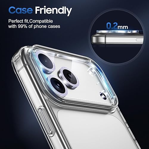 Miniatura 597 de UniqueMe [Paquete de 3 protectores de lente de cámara compatibles con iPhone 14 Pro Max/iPhone 14 Pro, vidrio templado, [compatible con fundas]