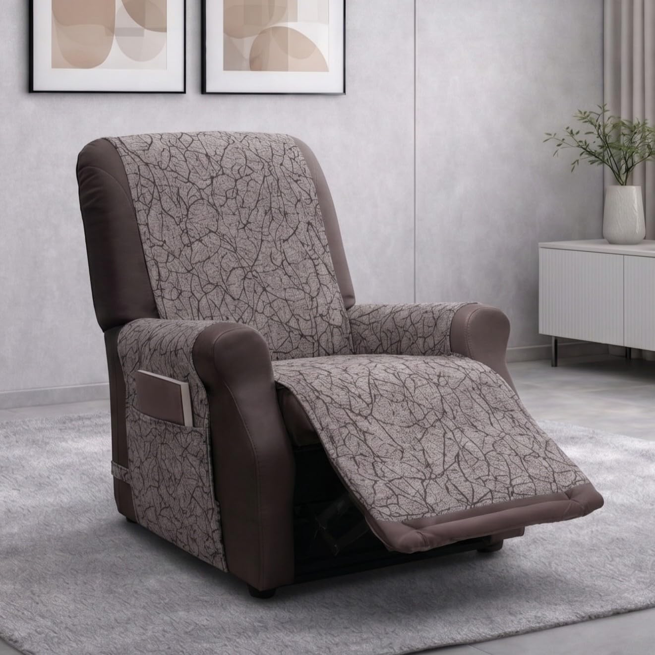 Copripoltrona Relax Impermeabile per Poltrone Reclinabili - Antimacchia e Idrorepellente - Made in Italy - Rio Antracite