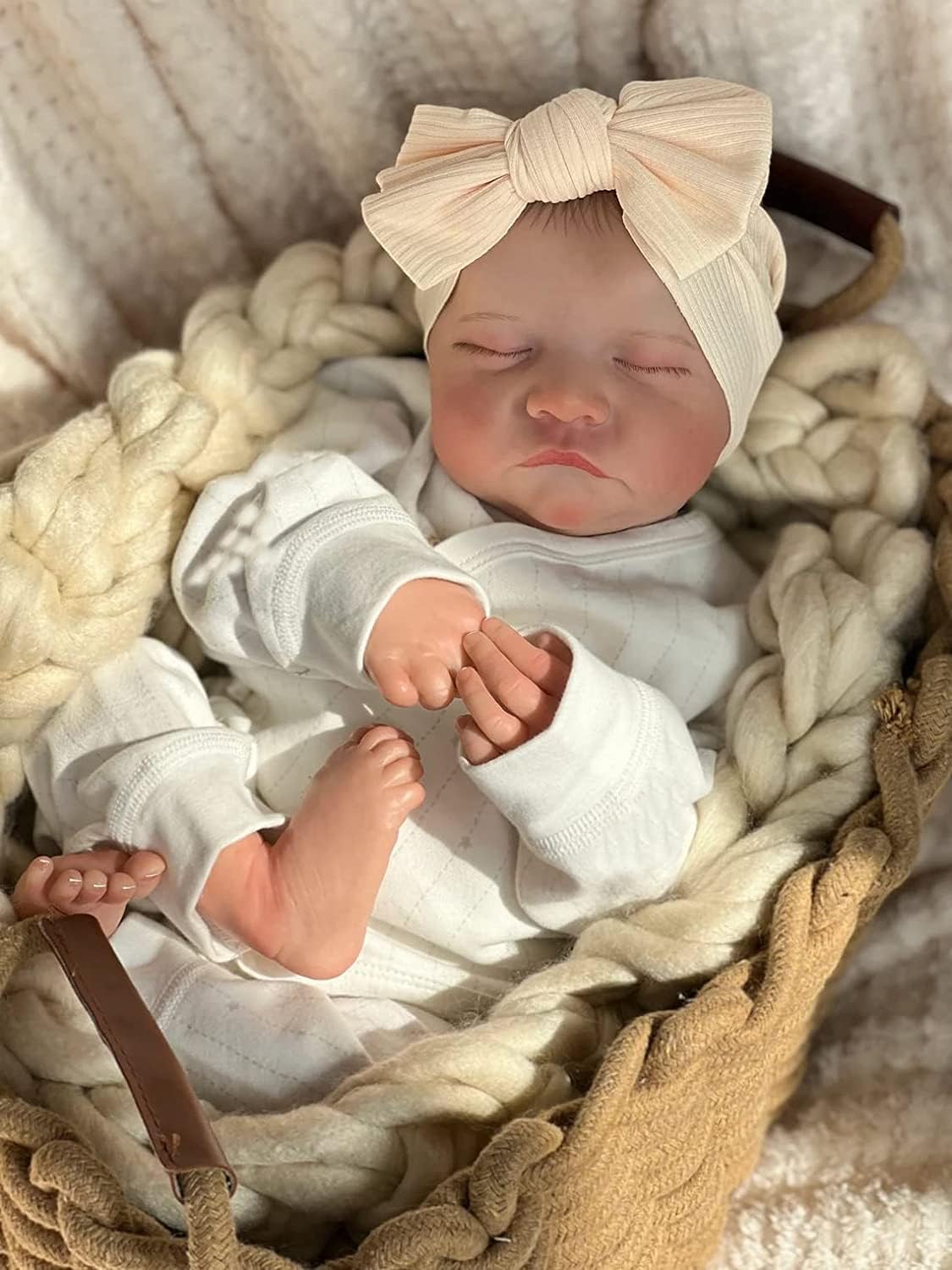 Anano Realistic Reborn Baby Dolls Girl Full Body Silicone Weighted 19 Inch Real Life Baby Dolls That Look Real Looking Sleeping Newborn Perfectly Cute Reborn Babies