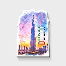 Nivaraprint Dubai Country Theme Souvenir Wooden Fridge Magnet for Refrigerator - Dubai Printed Stylish Magnet for Fridge Decoration, 1 Piece
