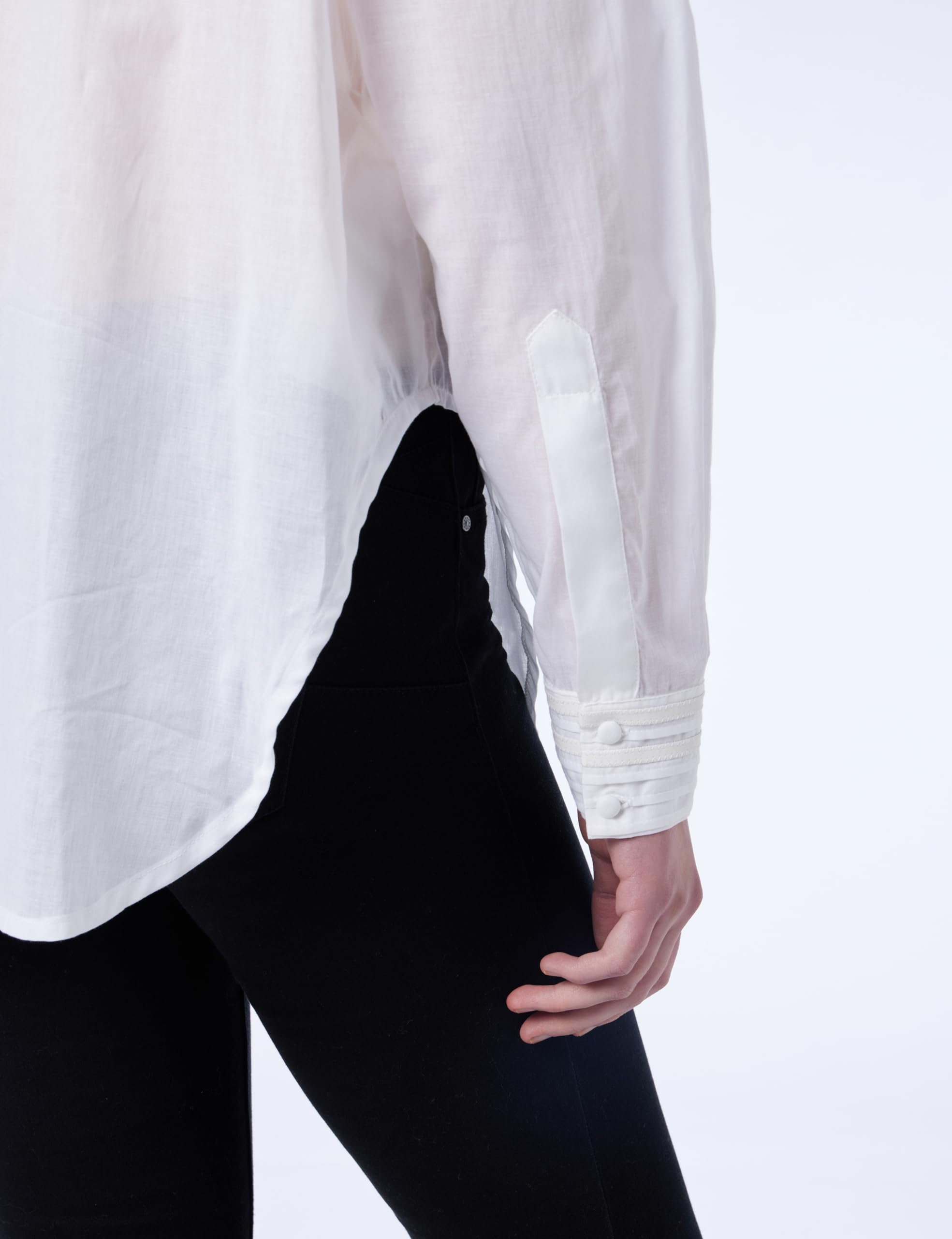 Pinko Carneia Camisa Muselina Algodón con Bordado A Mano Blusas para Mujer
