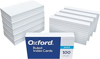 Oxford Ruled Index Cards, 3" x 5", White, 1,000 Cards, 10 Packs of 100 (98833)