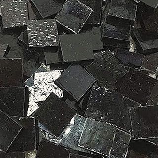 1/2" Black Stained Glass Mosaic Tiles