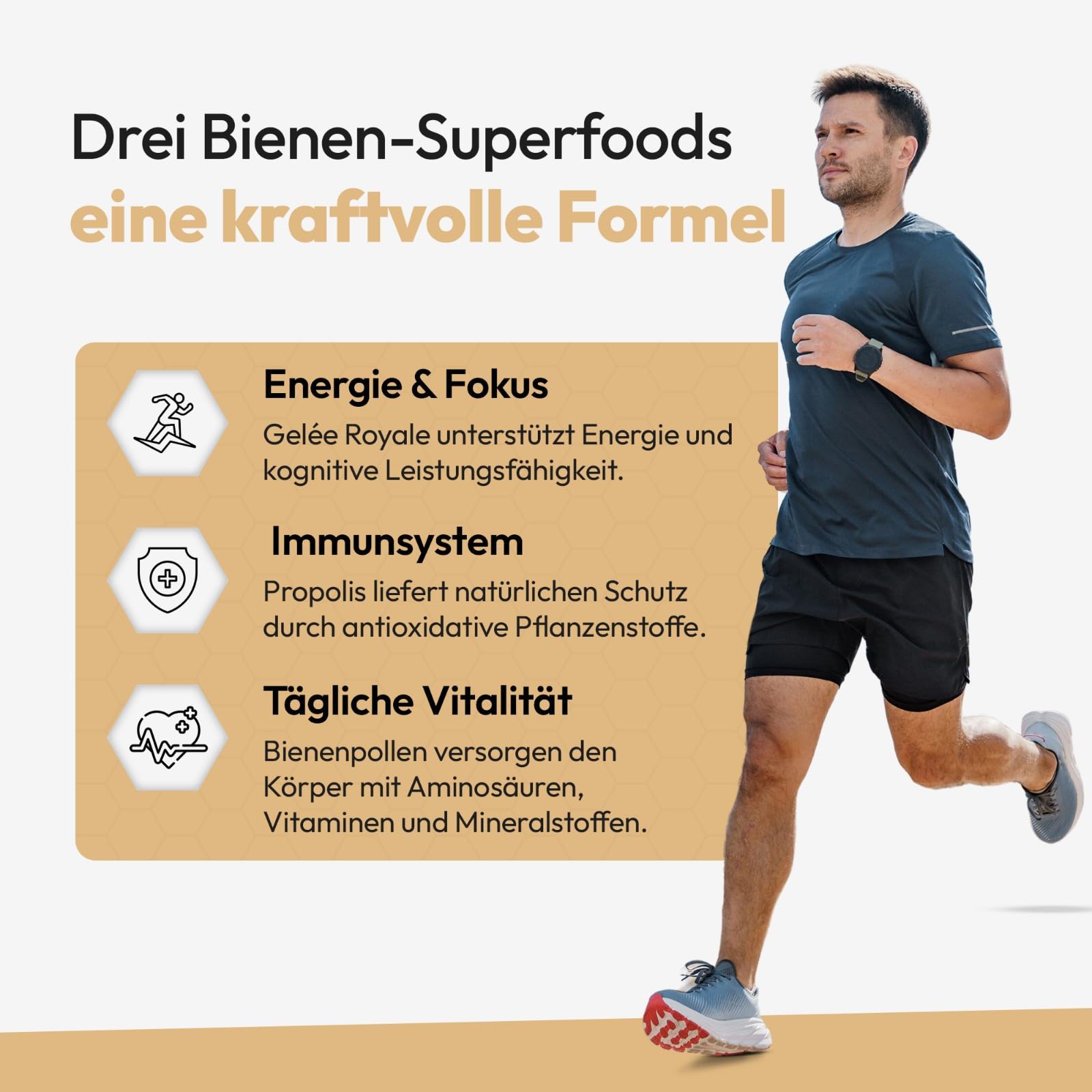 Bee&You Propolis, Gelée Royale & Blütenpollen Tabletten 500 mg – 60 Tabletten, Natürlich & ohne Zusatzstoffe