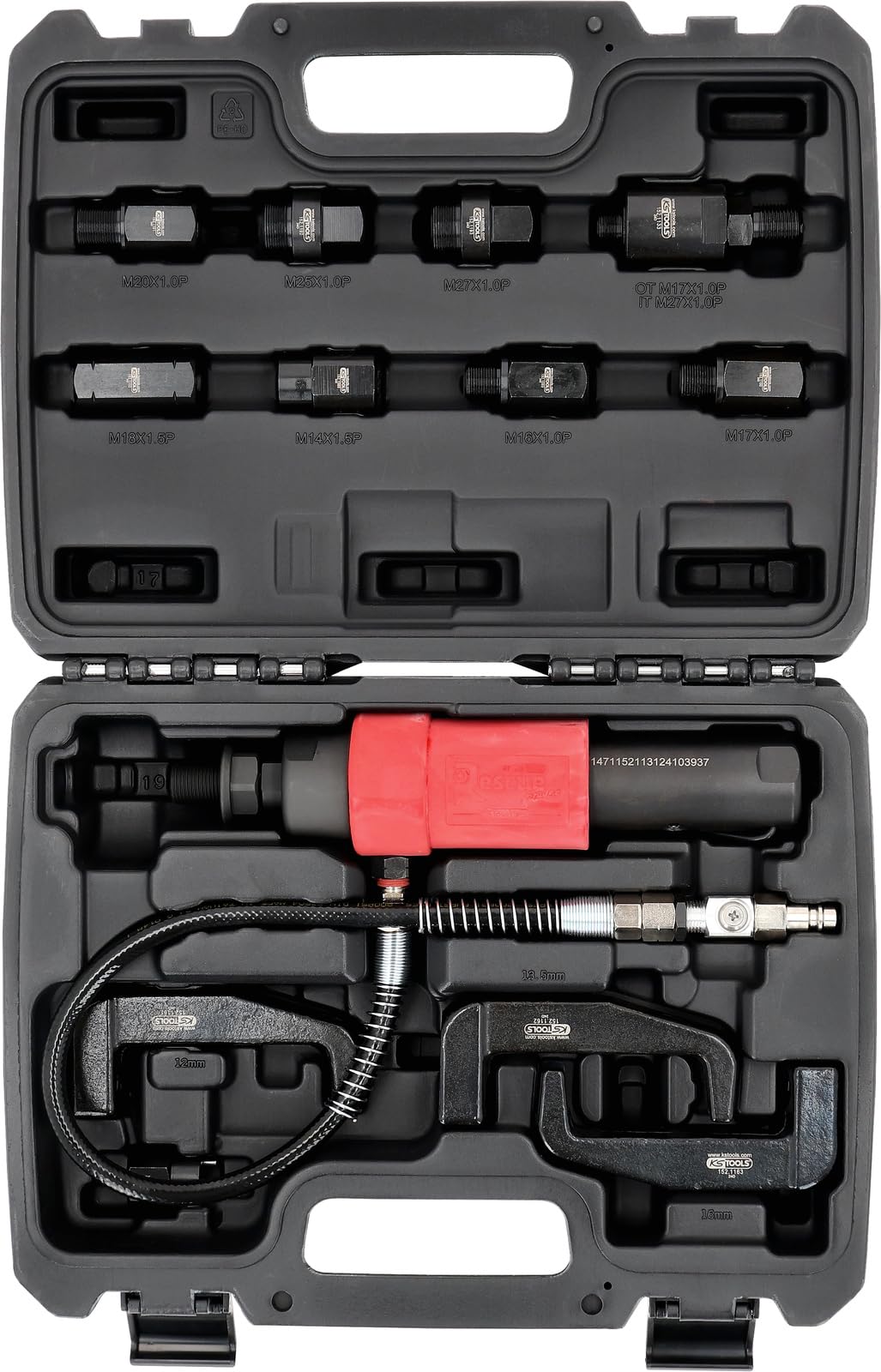 KS Tools 152.1130 Druckluft Injektoren-Auszieher-Satz, 9-tlg
