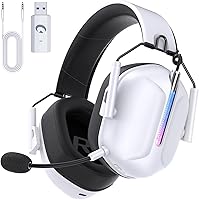 Vista 1 de Gvyugke Auriculares inalámbricos para juegos para PS5, auriculares USB de 2.4 GHz con micrófono para PS4, PC, Nintendo Switch, Mac, computadora