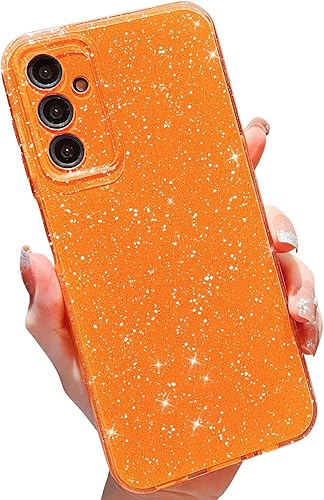 MINSCOSE Funda compatible con Samsung Galaxy A14 5G, bonita funda delgada con purpurina fina, a prueba de golpes, de TPU para mujeres y niñas, para