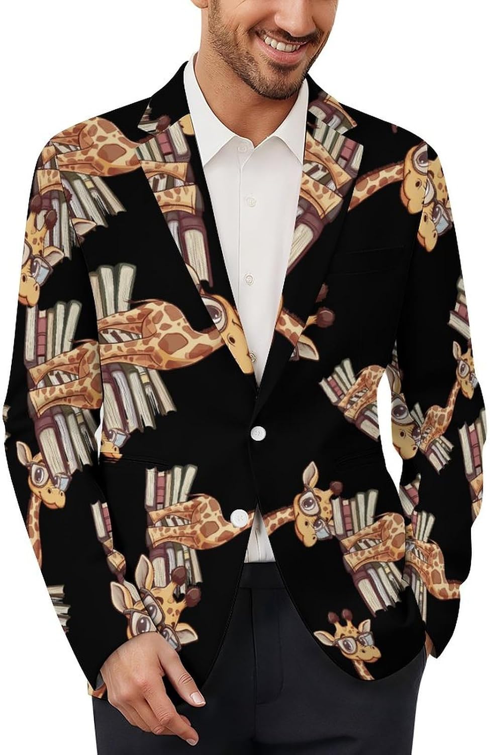 Giraffe Books Mens Blazer Casual Suit Sport Coat Travel Blazers Lightweight Suits Jacket
