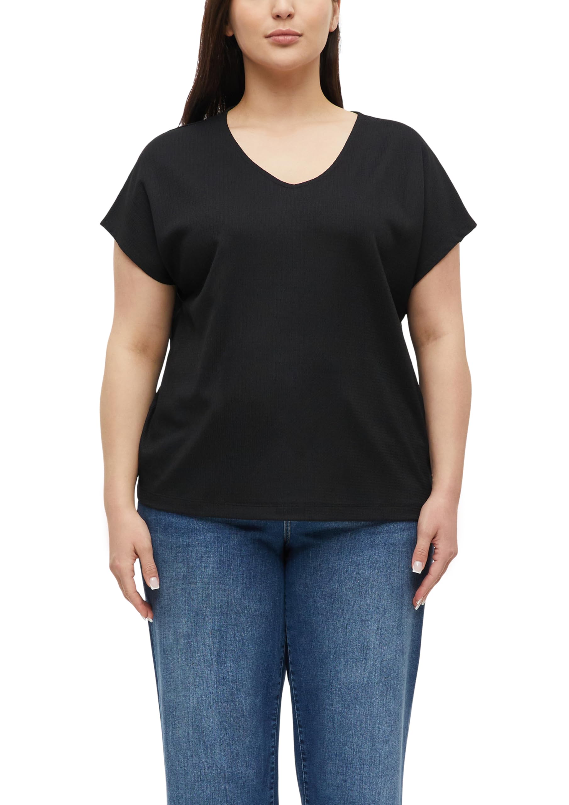 s.Oliver Women's 2182887 V-Neck T-Shirt (Pack of 1), Black, 22