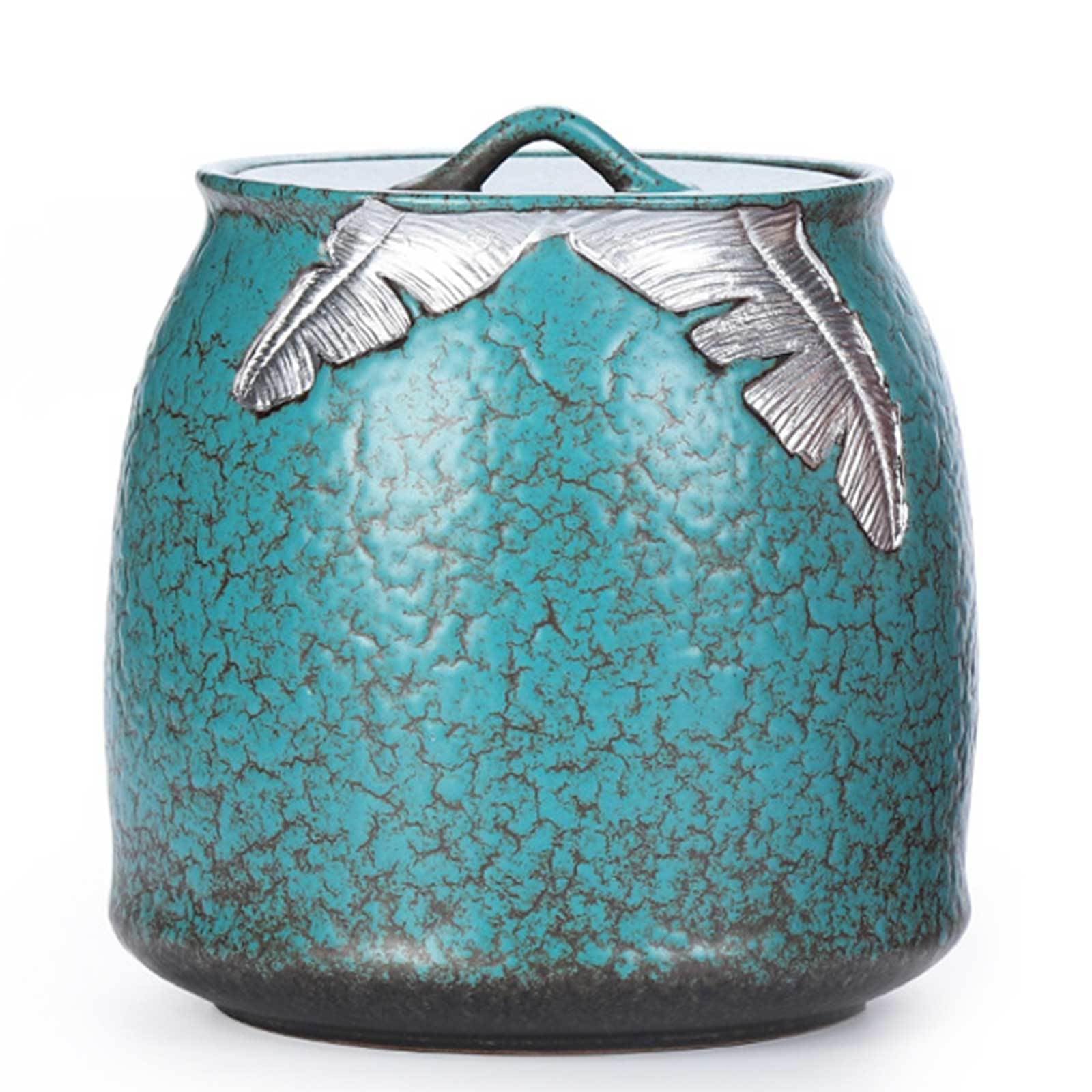Pet urn, Ceramic Cremation Urn, Keepsake Urns, Pet(Turquoise)