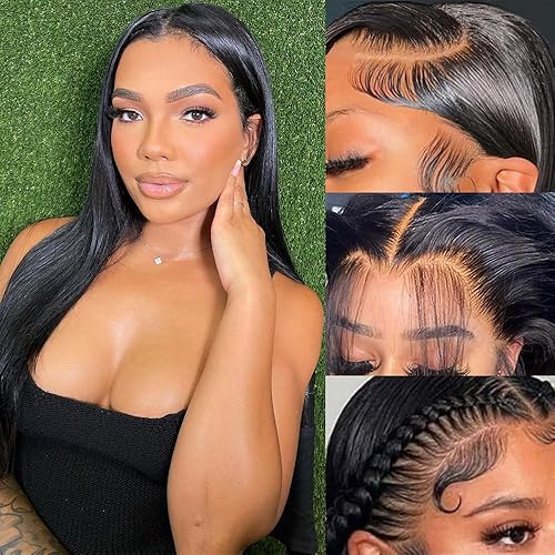 Miniatura 10 de Pazat Pelucas de cabello humano corto ondulado con encaje frontal para mujer, pelucas de cabello humano HD de 13 x 4, sin pegamento, prearrancadas