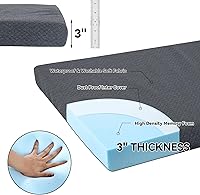 Vista 3 de HOMBYS Colchoneta de Espuma Viscoelástica para Campamento,Almohadilla de Dormir Portátil para Adultos,Colchón Impermeable para Catre,Colchón de Piso