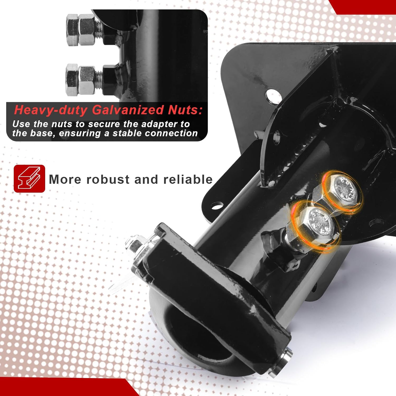 5th Wheel to Gooseneck Adapter,Height Adjustable from 14 to 19 inches,20000 LBS GTW 4000 LBS VTW