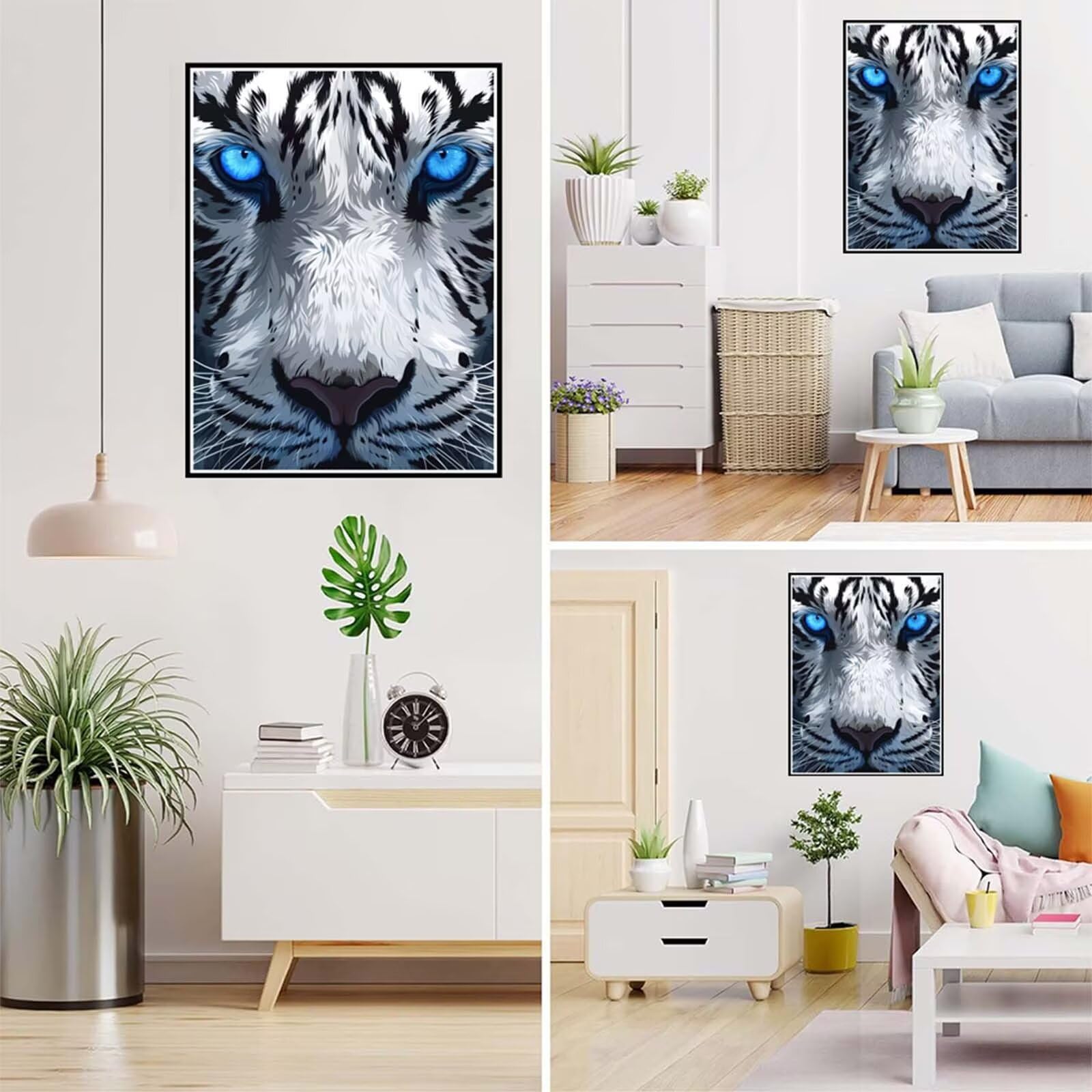 Diamond Painting Tier Malen Nach Zahlen Erwachsene, 5D Diamant Painting Bilder Tiger Diamond-painting Mosaikherstellung Bastelset Kinder ab 6 Jahre, Deko Wohnzimmer, Mädchen Geschenke 70x100cm 6X-783