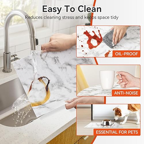 Miniatura 3 de Viseeko Revestimiento para estantes y cajones para gabinetes de cocina, revestimientos de gabinete no adhesivos para estantes, papel de estante de