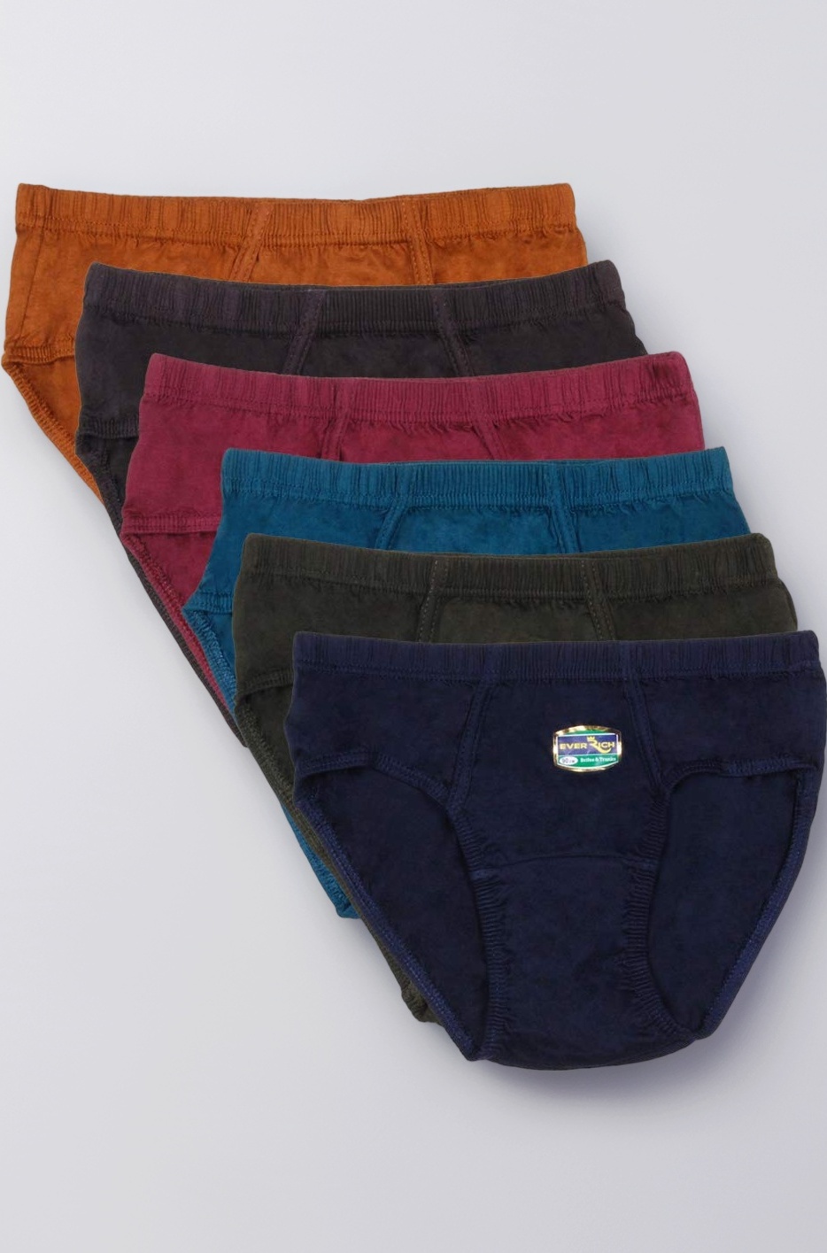 Ever Rich Plain 100% Cotton Kids Briefs for Boys Inner Underwear Combo Offer Pack (Age Group 7 Years to 16 Years)