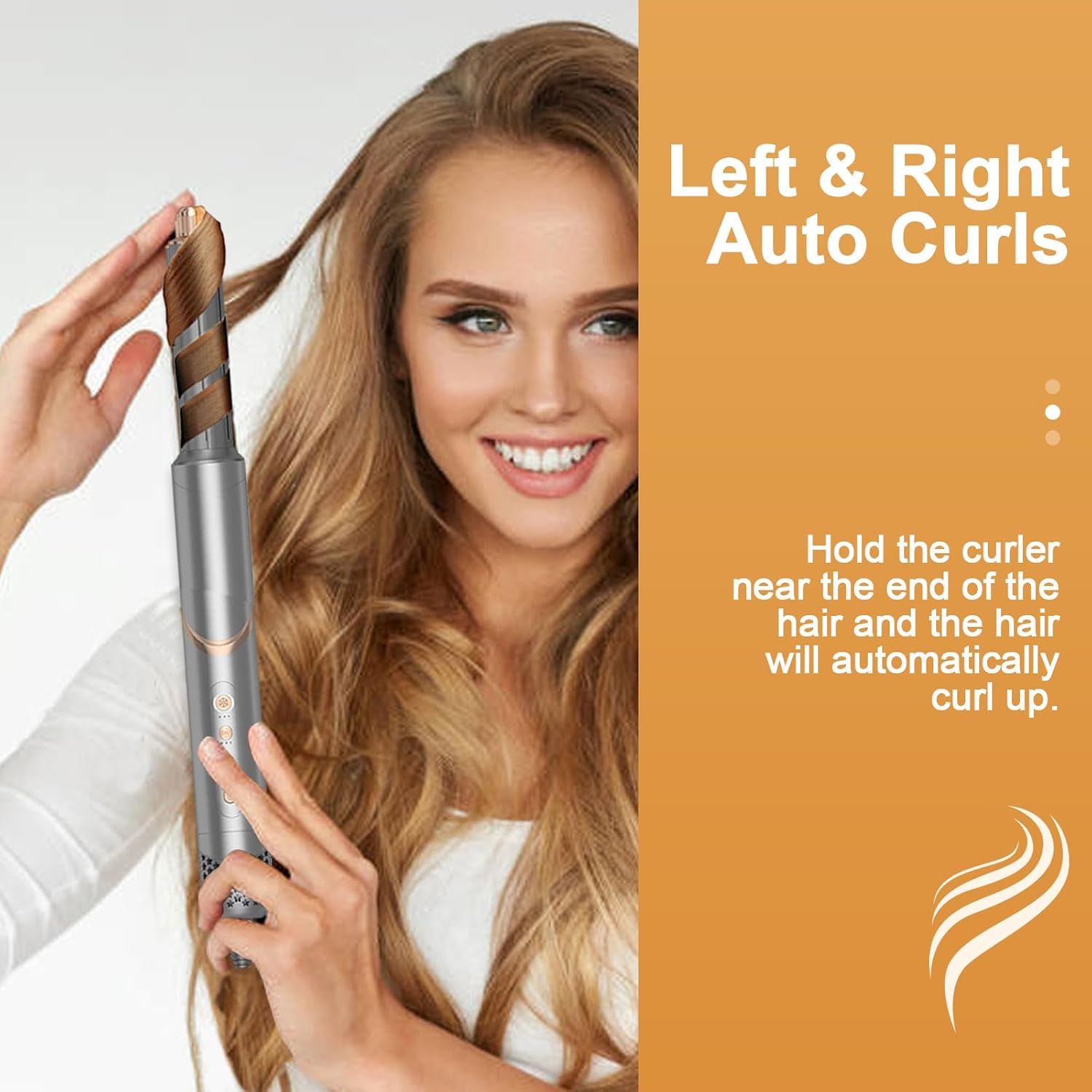 5 in 1 Hair Styler Curler & Air Dryer Brush, High-Speed Negative Ionic Foldable Hair Dryer Fast Drying, Multi Professional Hot Air Styler for Curling Volumizing Straightening Styling (Grey) - Image 2