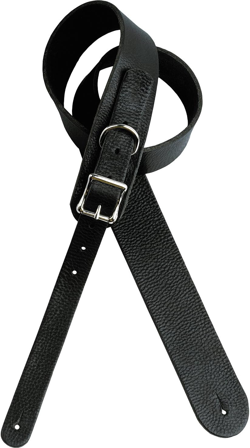 DiMarzio DD3252 Custom Italian Leather Guitar Strap with Buckle - Black (Short)
