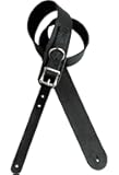 DD3252 Custom Italian Leather Guitar Strap with Buckle - Black (Short)