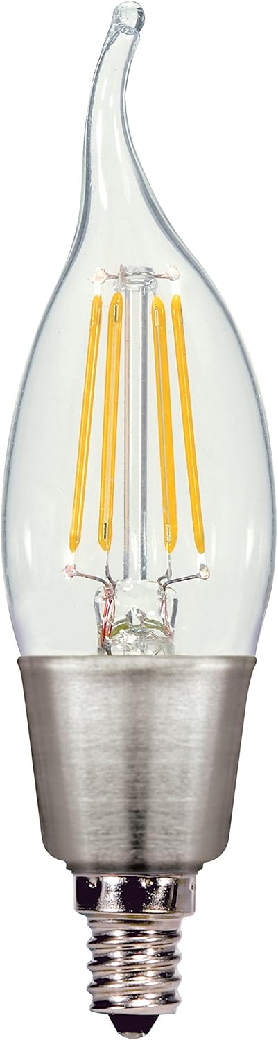 SATCO S9574 LED 4.5W(40W EQ.) CA10 FLAME TIP 120V E12 BASE 2700K BULB(PACK OF 6) ,product_by: partybulbs it#94172119599493