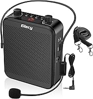 Vista 14 de Amplificador de Voz Portátil con Auriculares de Micrófono con Cable, Altavoz de Sistema PA Recargable, Micrófono Personal, Amplificador de Voz