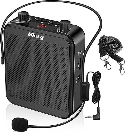 Miniatura 14 de Amplificador de Voz Portátil con Auriculares de Micrófono con Cable, Altavoz de Sistema PA Recargable, Micrófono Personal, Amplificador de Voz 001