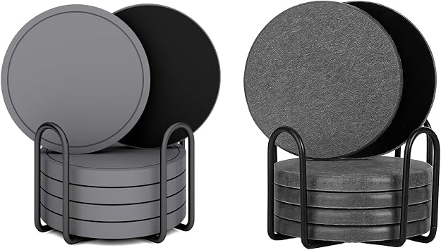 Gray Absorbent Coaster Set of 6