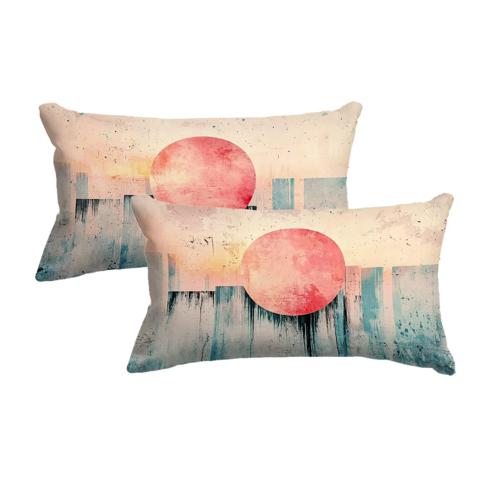 Housse Coussin Exterieur 50x80 Taie Oreiller Jardin Imperméable Canapé Chaise Lin Vintage 8155