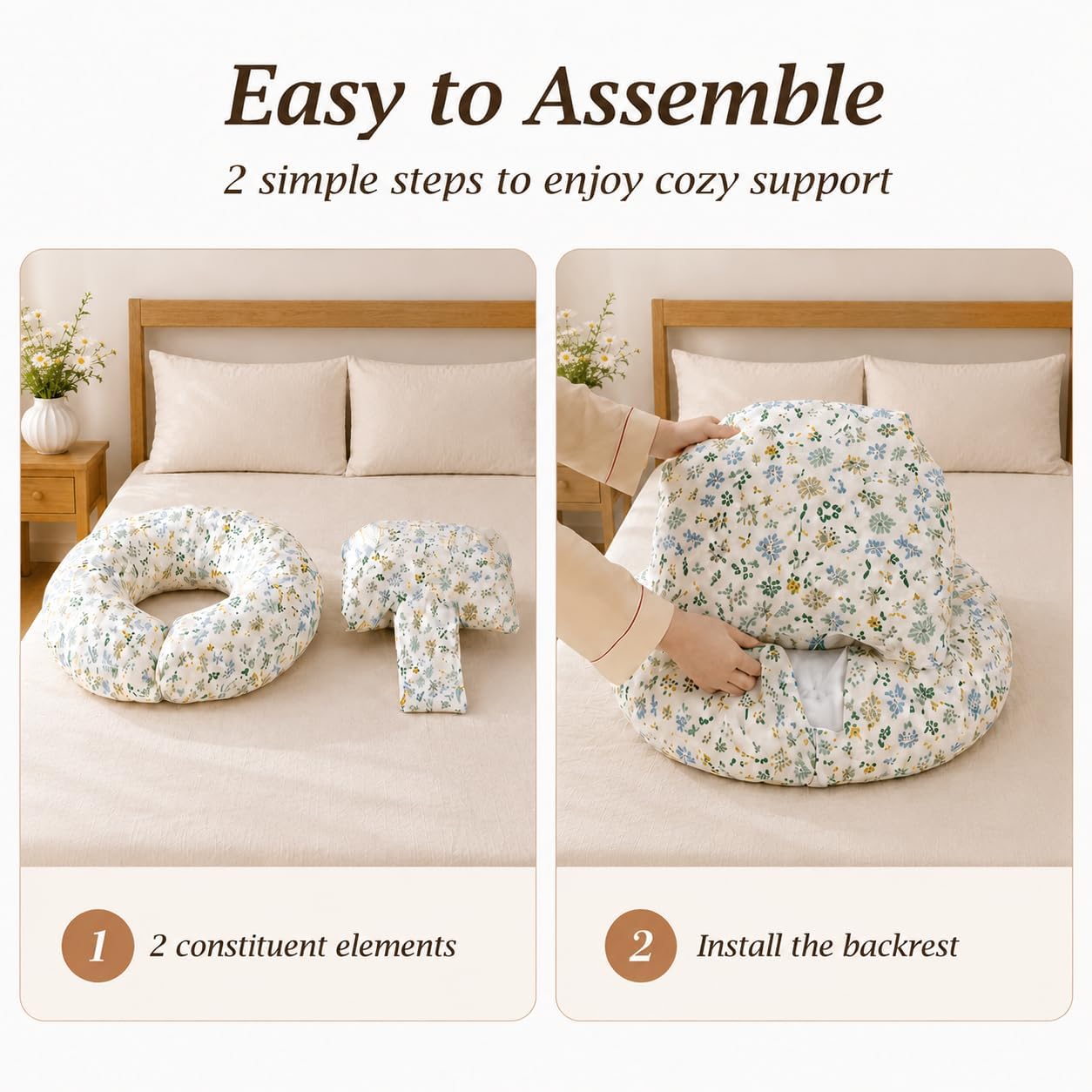 Large Reading Pillow, Back Pillow for Sitting in Bed Rest Pillow