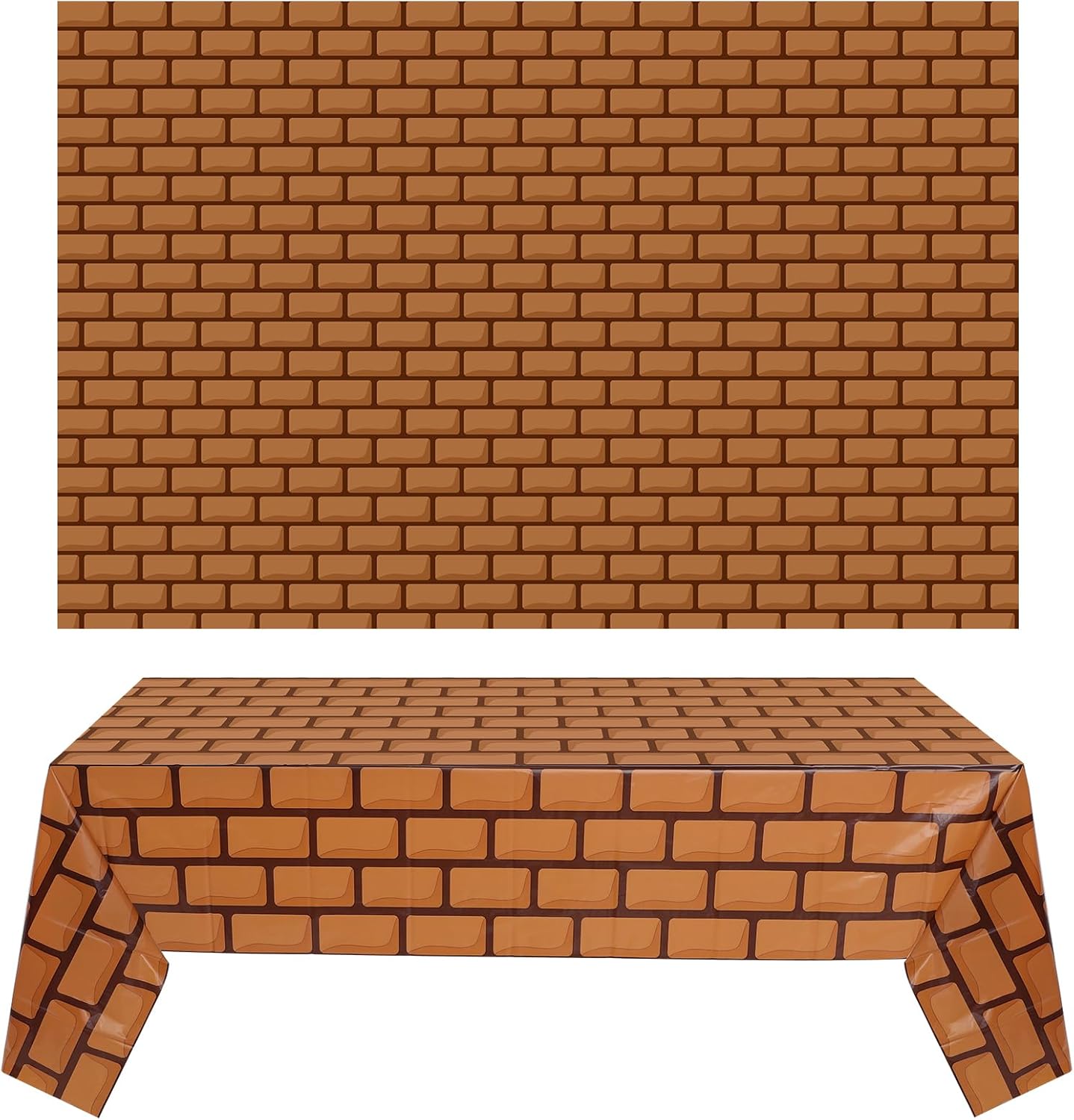 Chuangdi 4.5 x 9 Feet Brick Stone Wall Backdrop Stone Wall Scene Setter Wallpaper Curtains Door Removable Tablecloth Photo for Winter Halloween (Brown)