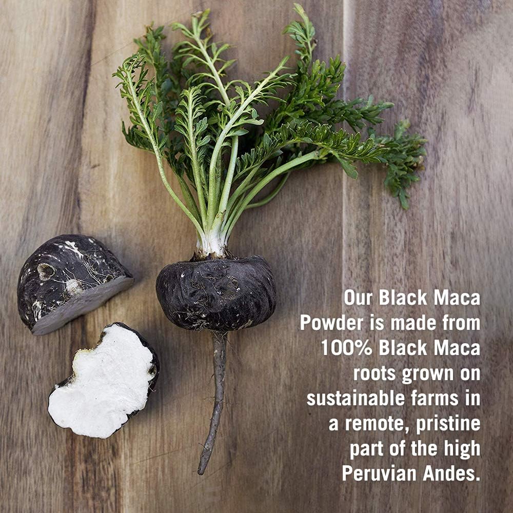 The Maca Team Raw Black Maca Powder, Raw and Vegan Maca Powder Fresh from Peru, 8 Ounces, 25 Servings