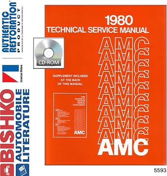 بيشكو أدب السيارات 1980 AMC سبيريت كونكورد إيجل خدمة إصلاح دليل CD محرك الأسلاك OEM
