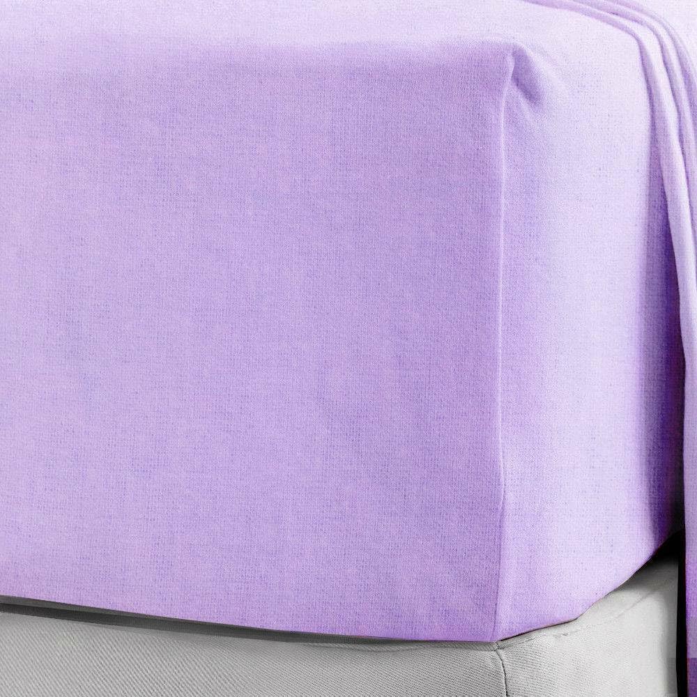 Extra Deep Flannelette Fitted Sheets 100% Brushed Cotton Thermal Plain Super Soft Warm Cosy 40cm 16" Deep Fitted Sheets (Lilac, Single)