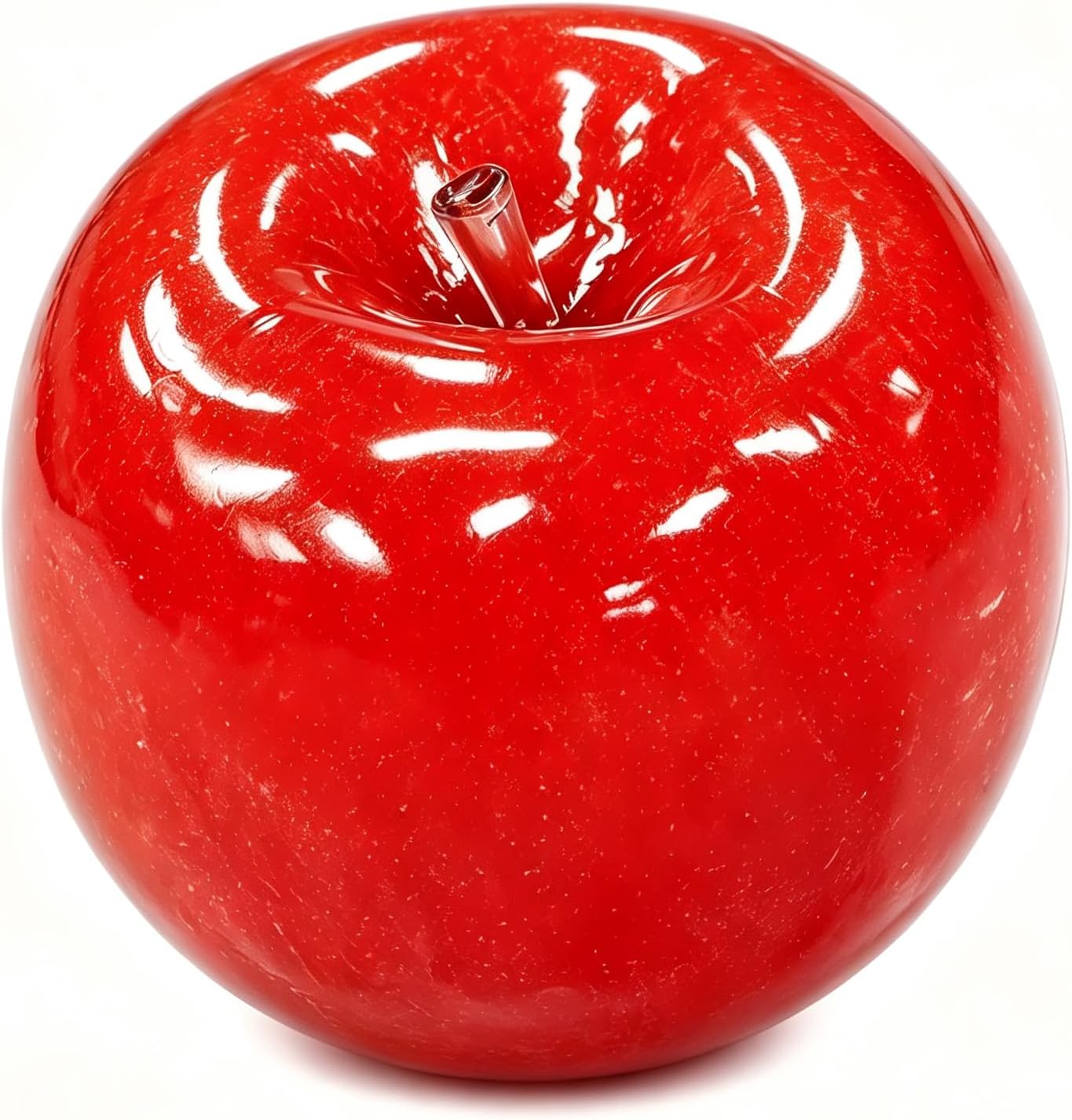 Apple‑Shaped Squeeze Fidget for Tension Relief, Slow‑Rebound Slushy TPU Ornament, Tear‑Resistant Glossy Desktop Accent, Hand‑Fit Decor Piece for Workplace & Household Anxiety Calming (Red)