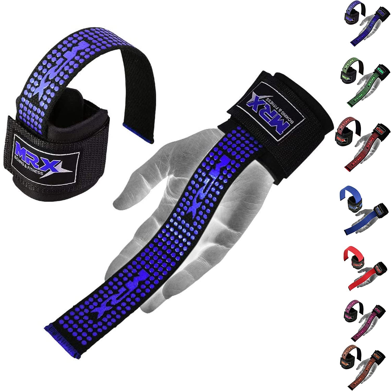 MRX - Cinghia di sollevamento pesi per sollevamento pesi, cinghie per sollevamento pesi, con supporto da polso per allenamento di forza, bodybuilding, cinghie da polso per sollevamento pesi