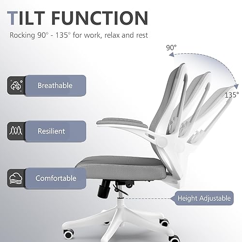 Miniatura 4 de Escritorio de malla para computadora de oficina, silla ejecutiva gerencial, ergonómica, respaldo alto, cómodas sillas giratorias para el hogar con