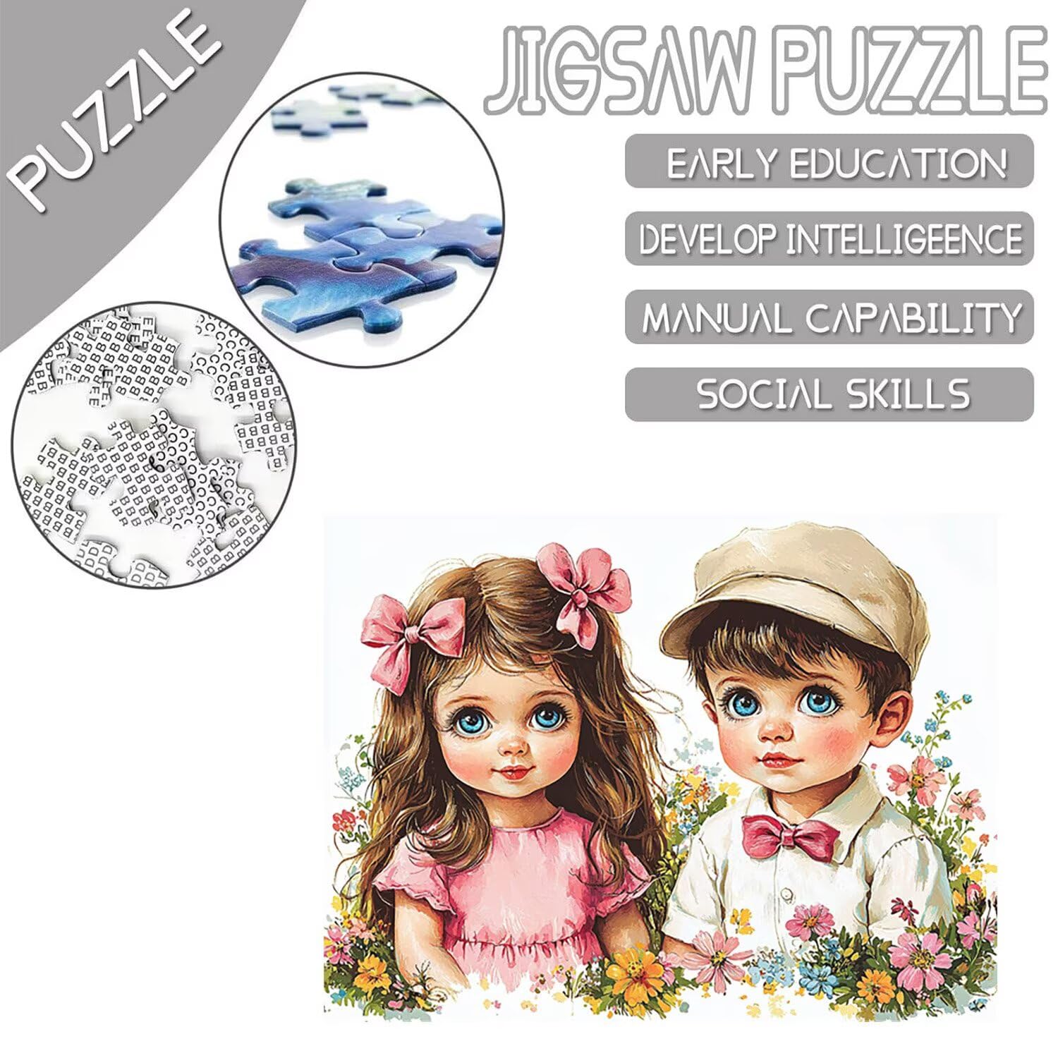 Puzzle 1500 Stück Jigsaw Puzzles für Erwachsene süßes Kind Puzzle Herausfordernde Familie Aktivität Spiele pädagogisch, Stressabbau, Bunte DIY Puzzles Handwerk für Home Decor Geschenke b-456