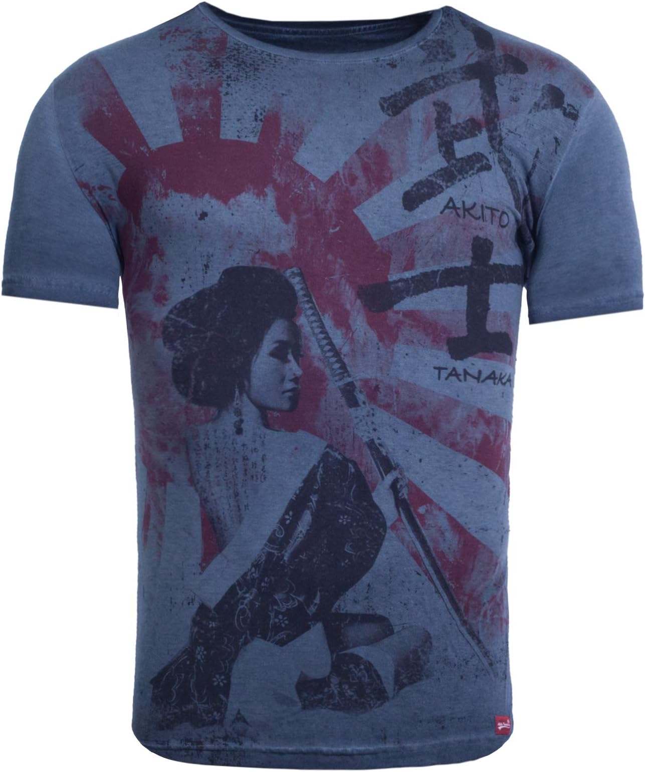 Akito Tanaka Men T-Shirt Geisha Flag Miss Japan Asiatisch Vintage Printshirt