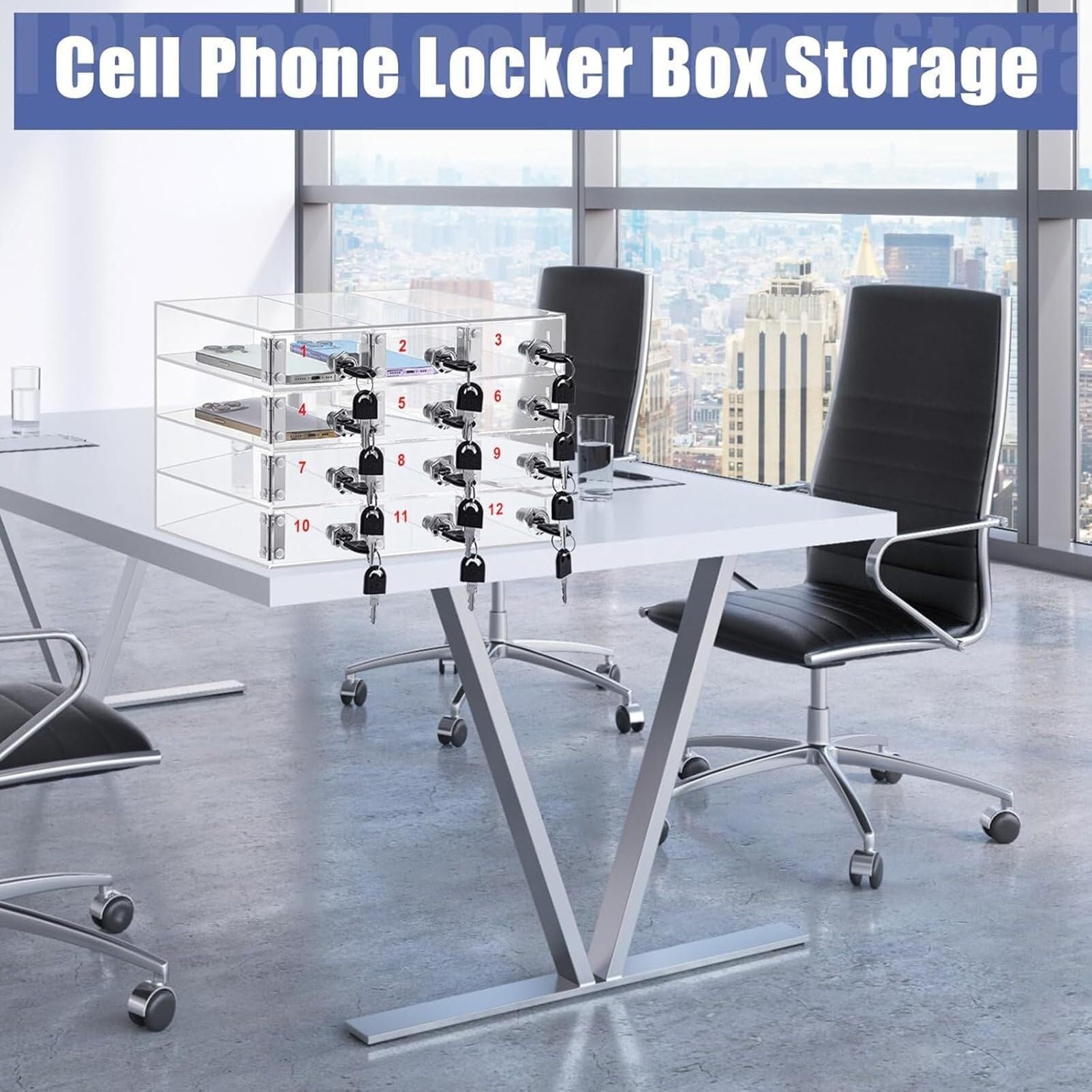 Organizzatore per Telefono Cellulare da Parete, Armadietto per Telefono Cellulare, Armadietto in Acrilico per Riporre Il Telefono Cellulare, per Ufficio, Scuola E Fabbric（50Slots）