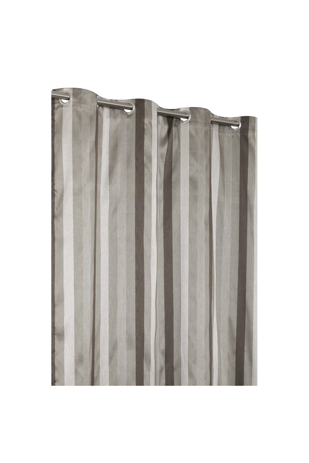 Rideau rayé multicolore pour habiller une grande fenêtre design taupe