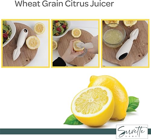 Miniatura 3 de Servette Home Escariador cítrico de paja de trigo, 6.5 pulgadas, respetuoso del medio ambiente, para limones, limas, naranjas, pomelo