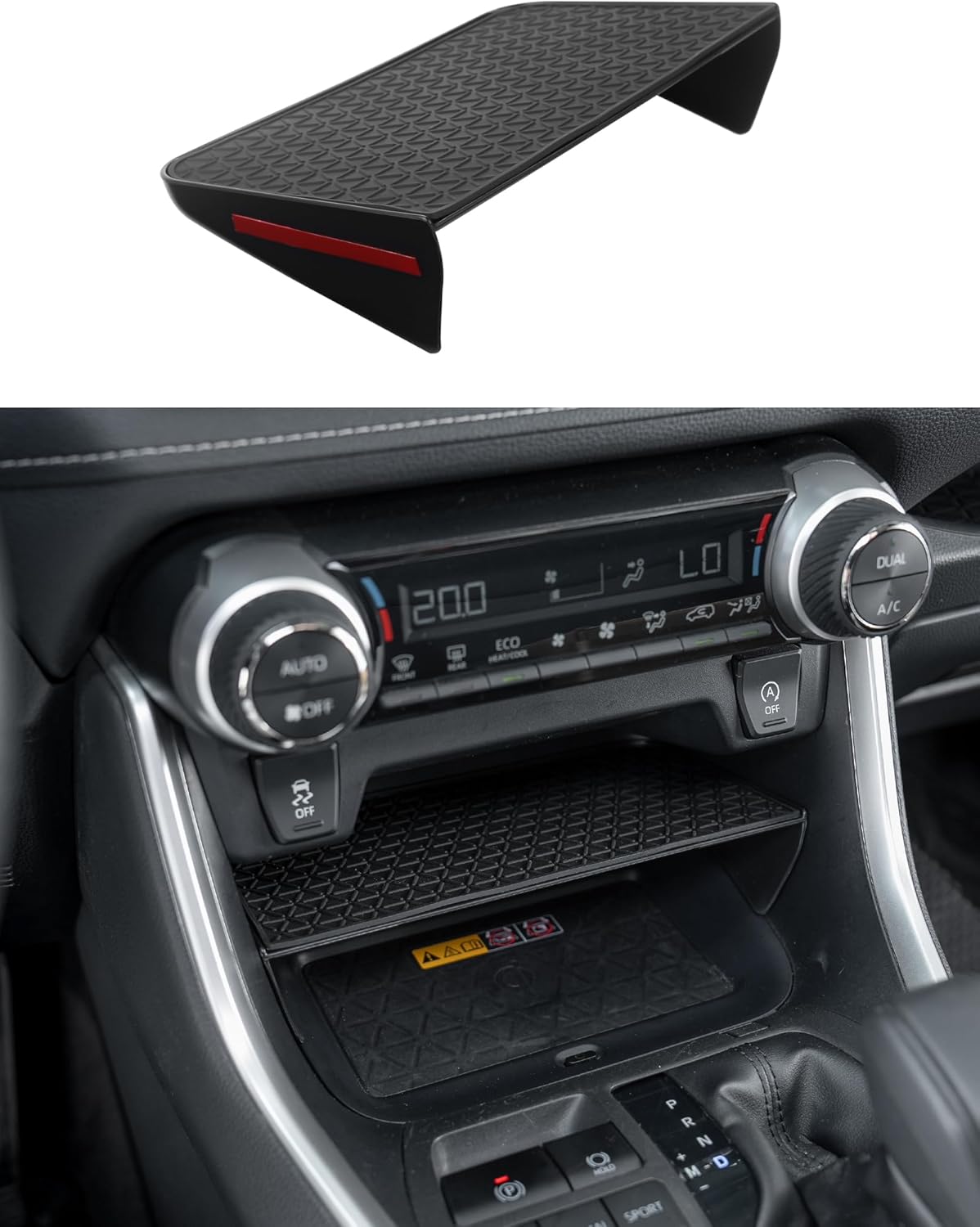 3PCS Compatible with Toyota RAV-4 Accessories Center Console Storage Tray Armrest Glove Box Organizer Passenger-side Rubber Pad for RAV4 2019-2025 Accessories - Image 4