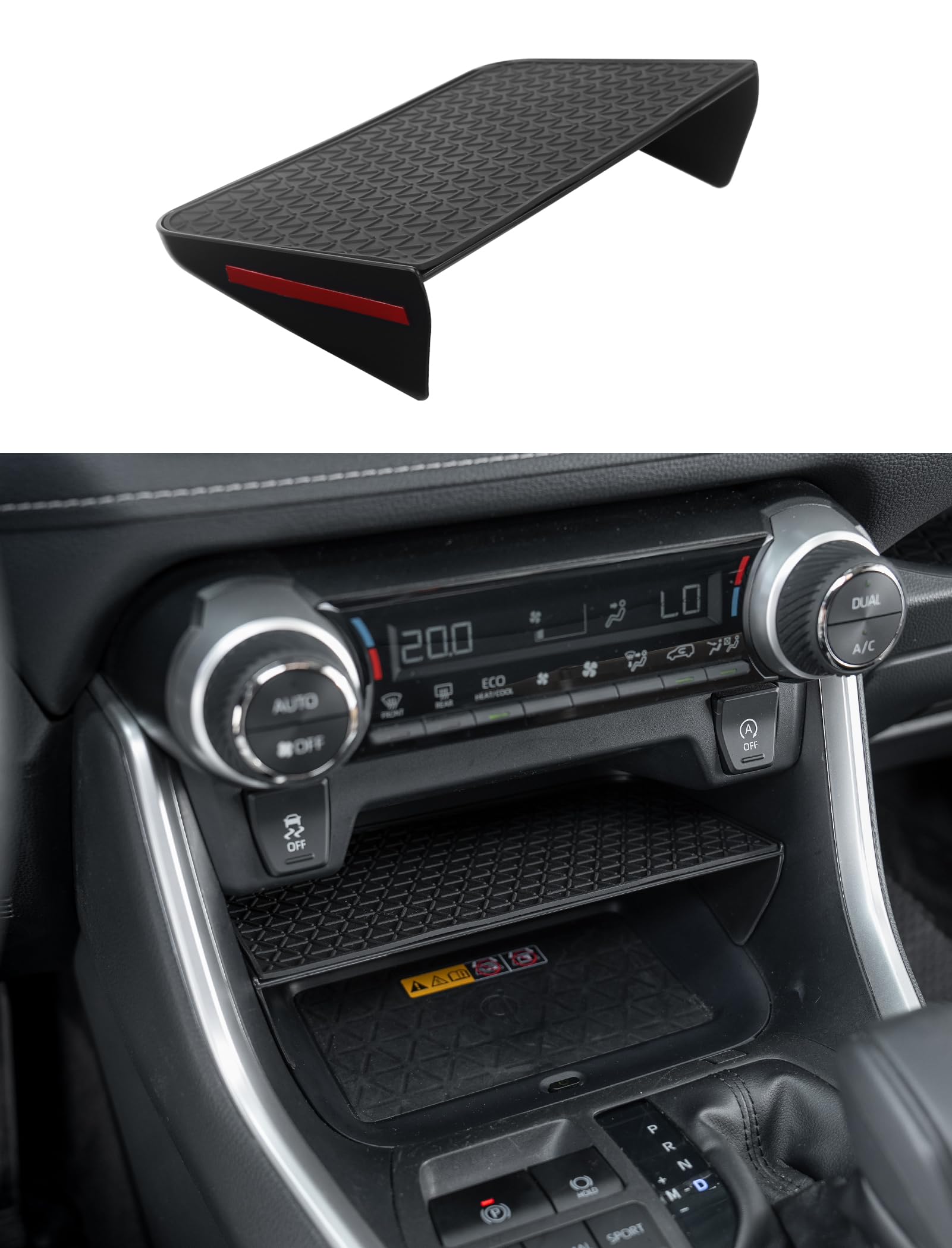 3 pezzi compatibili con Toyota RAV-4 accessori console centrale portaoggetti bracciolo vano portaoggetti organizer cuscinetto in gomma lato passeggero per accessori RAV4 2019-2025