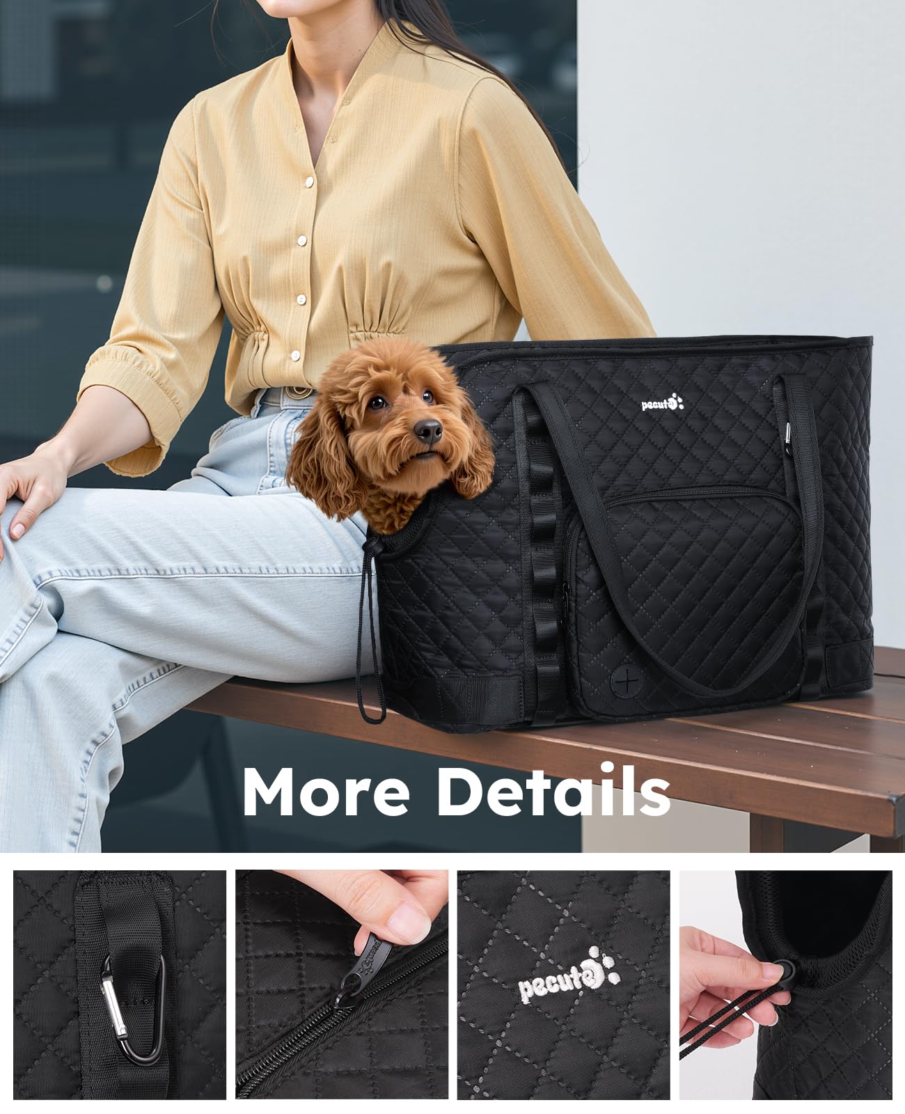 Pecute Cat Carrier Dog Carrier Up To 15lbs,Pet Carrier For