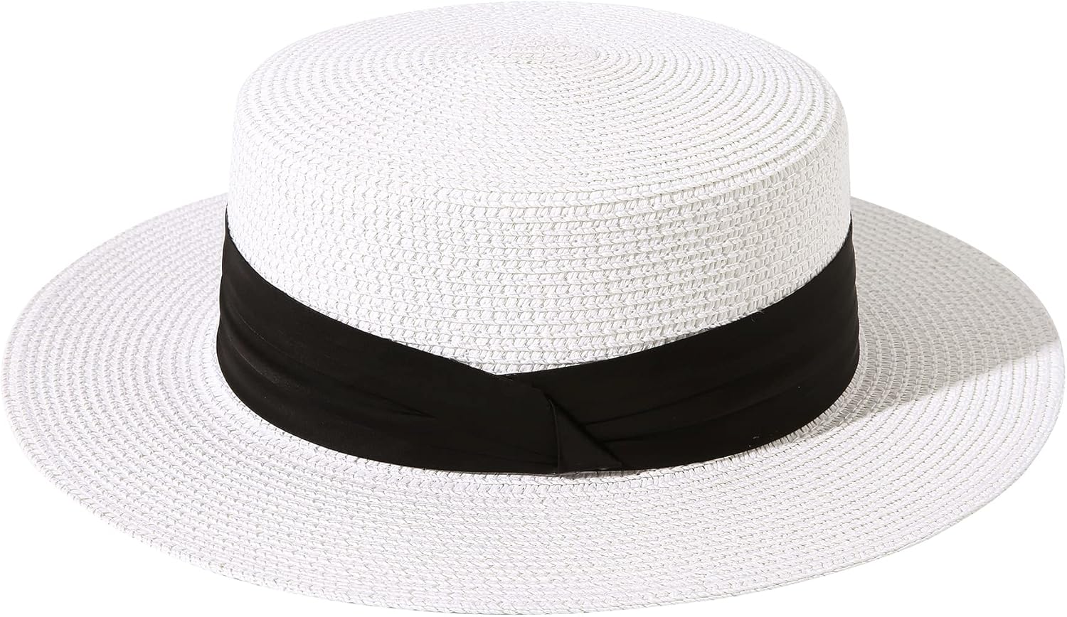 Lanzom Sun Hats for Women Wide Brim Straw Boater Hat Foldable Packable Beach Hat for Summer Fit Size 6 8/7-7 1/4 - Image 2