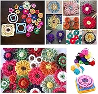 Vista 8 de RRigo Kit de telar de tejido, 8 telares de marco con 4 pompones para fabricar, lana de tejer, telares de tejer redondos/cuadrados, kit